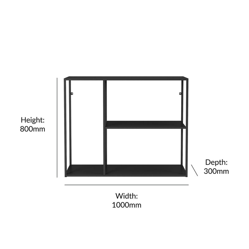3-Tier Steel Console Table - Black