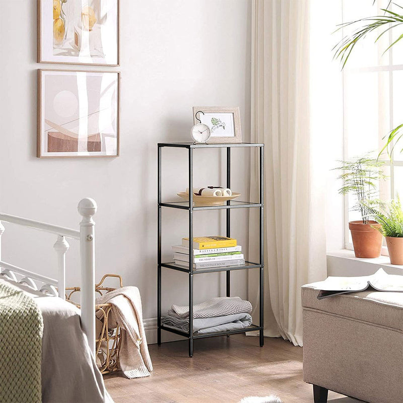 4 Tier Black Display Shelving Unit