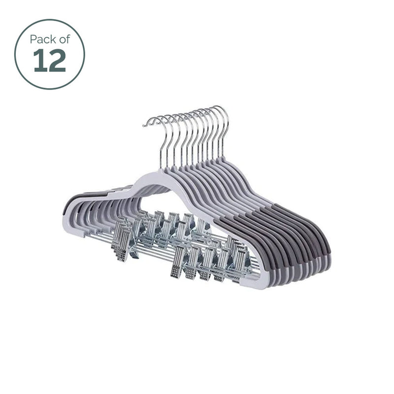 12 X Space Saving Non-Slip Trouser Hangers