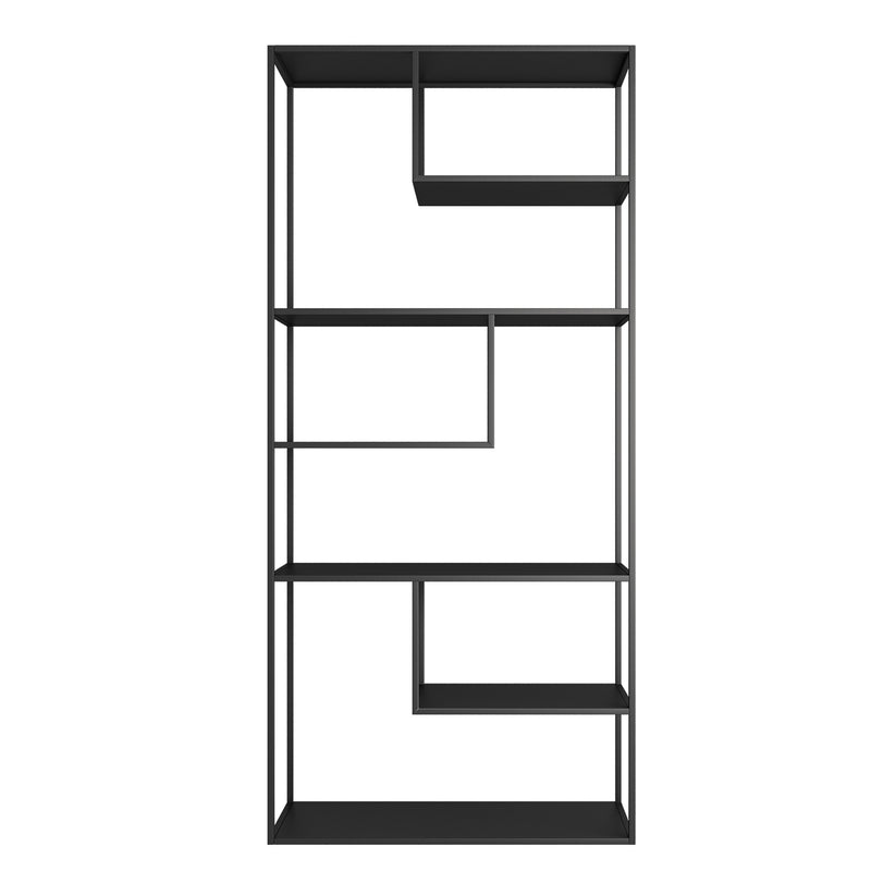 6-Tier Modern Shelving Unit - Black