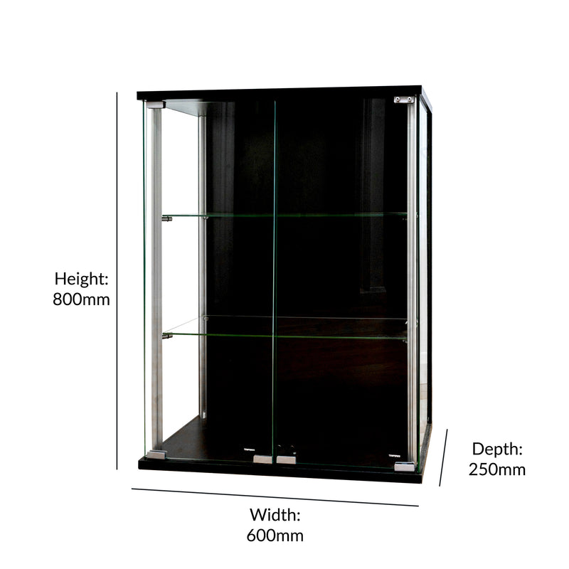 Black Wall Mounted Display Cabinet - 600mm