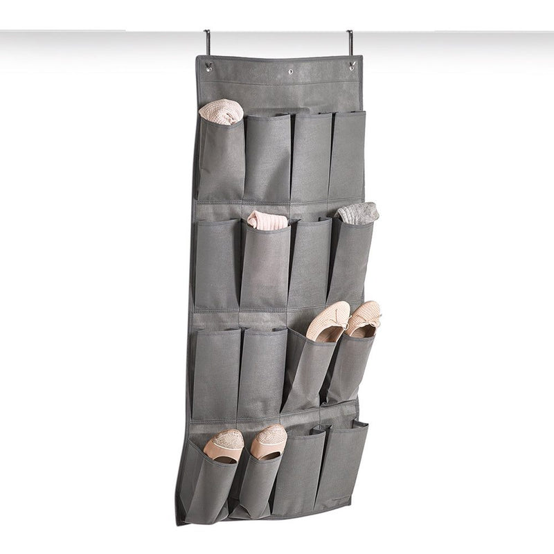 Grey 16 Compartment Hanging Clothes Organiser
