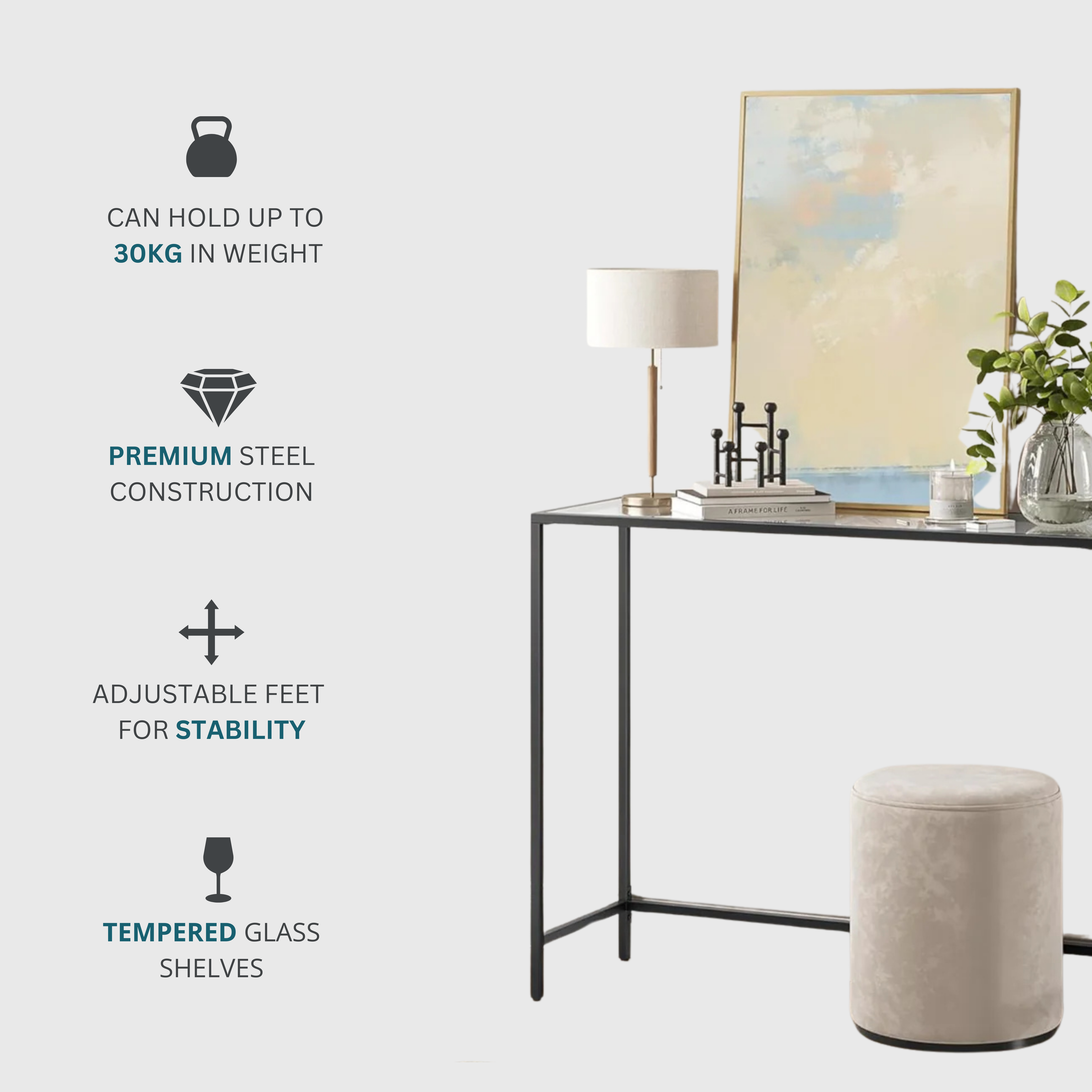 Stylish Black Display Console Table | The Urban Mill