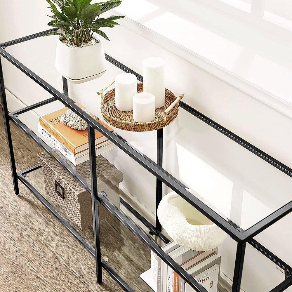 3-Tier Black Display Console Table – Large | The Urban Mill