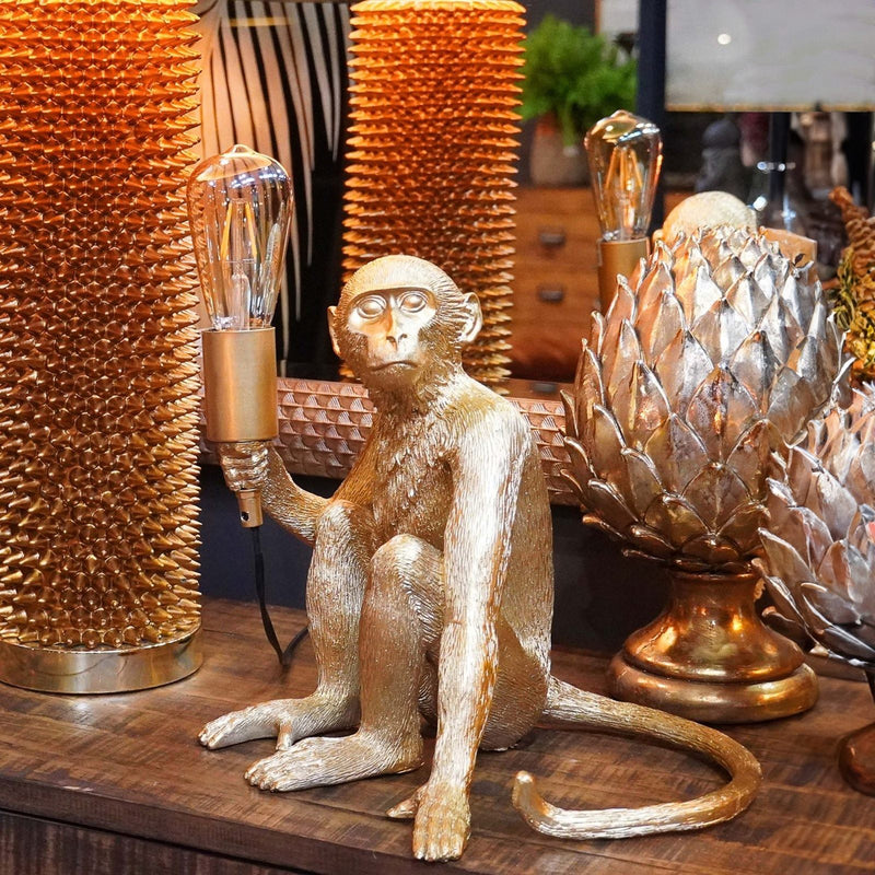 Monty the Monkey Gold Table Lamp