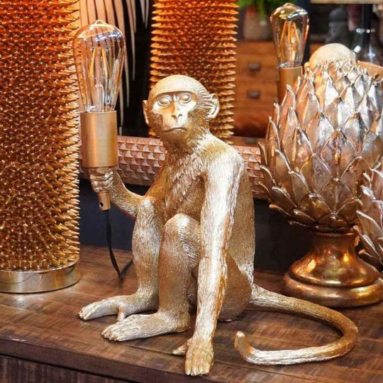 Melvin the Monkey Gold Table Lamp