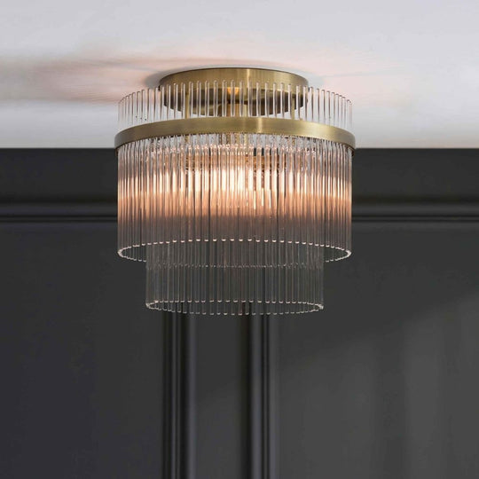 Brass Glass Rod Decorative Ceiling Light