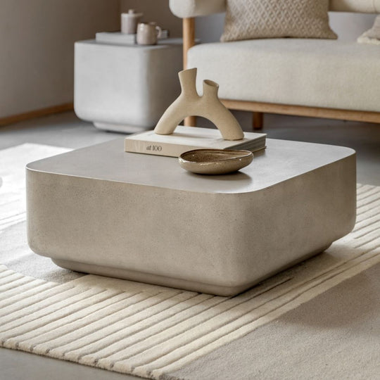 Contemporary Concrete Effect Round Coffee Table
