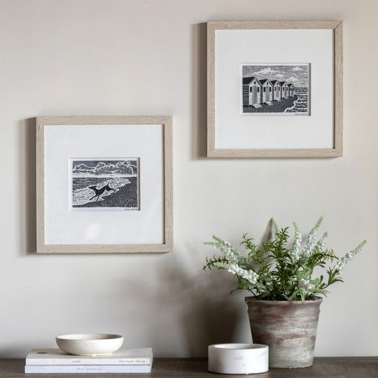 Framed Coastal Beach Hut Wall Art Set