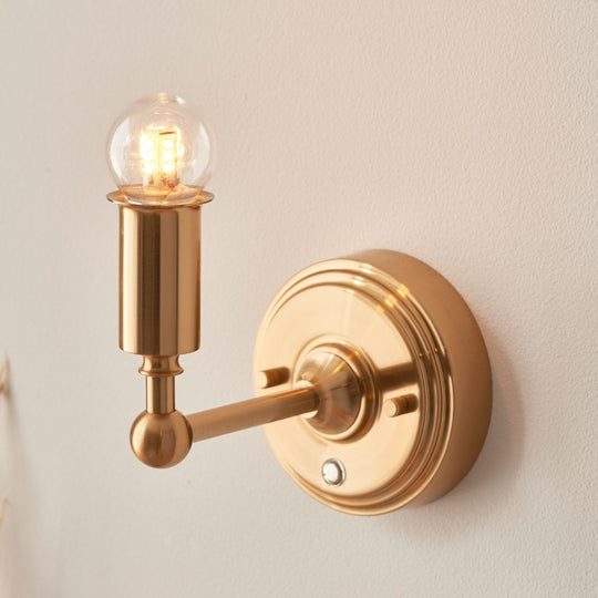 Rechargeable Aged Brass Touch Dimmer Wall Light