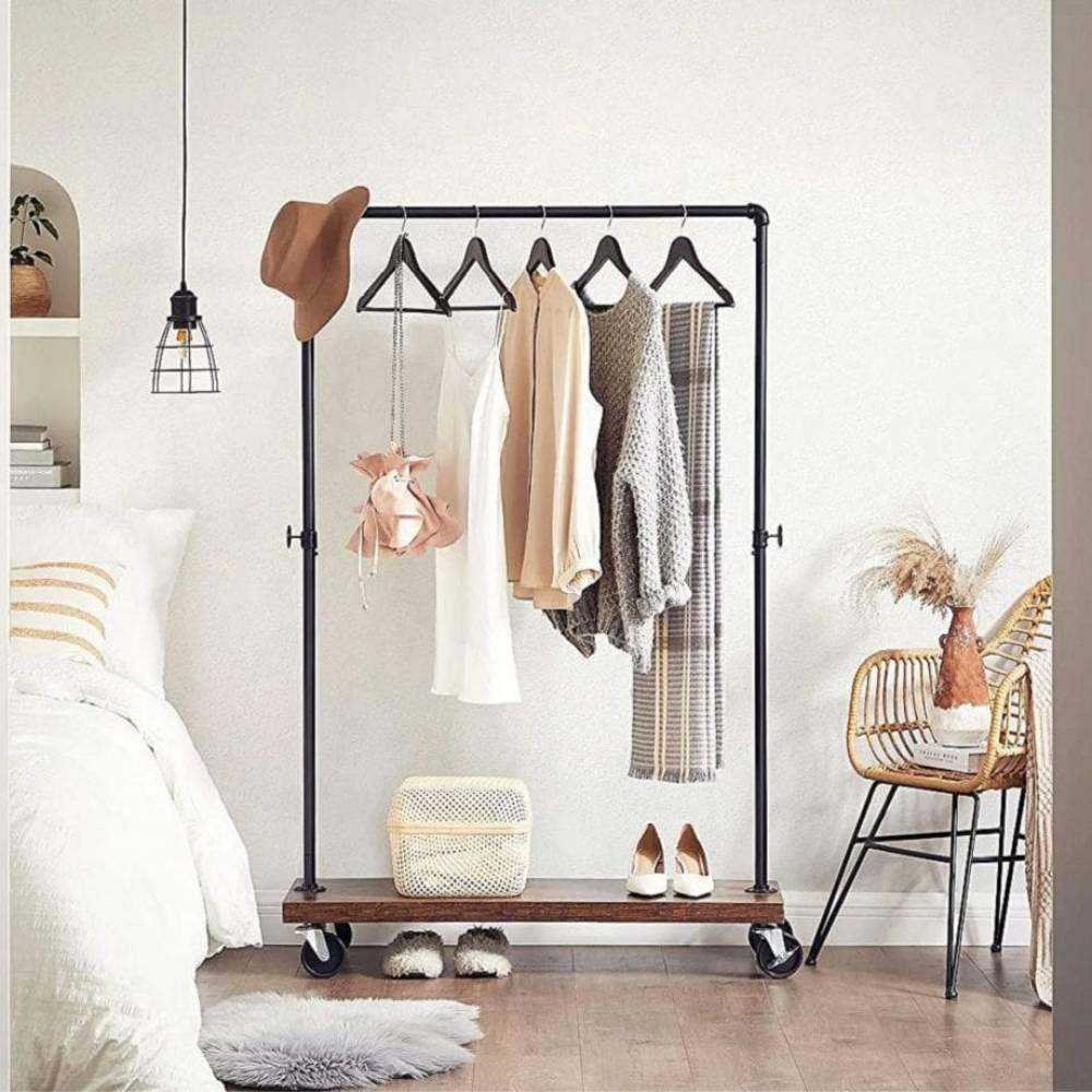 Industrial Pipe Garment Rack with Shelf 1035mm The Urban Mill