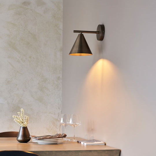 Antique Bronze Adjustable Cone Wall Light