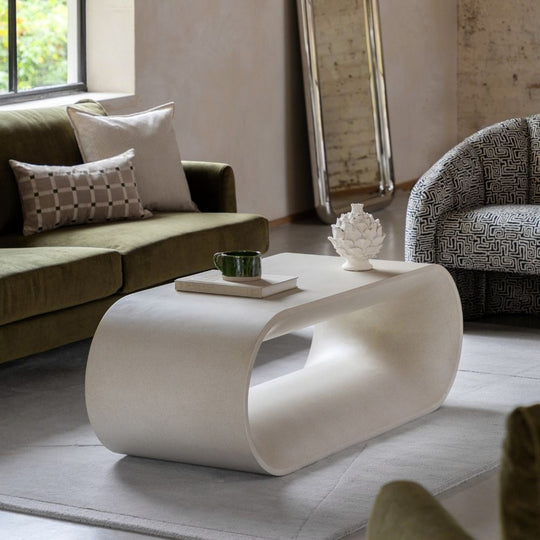 Neutral Glass Fibre Reinforced Concrete Sculptural Coffee Table