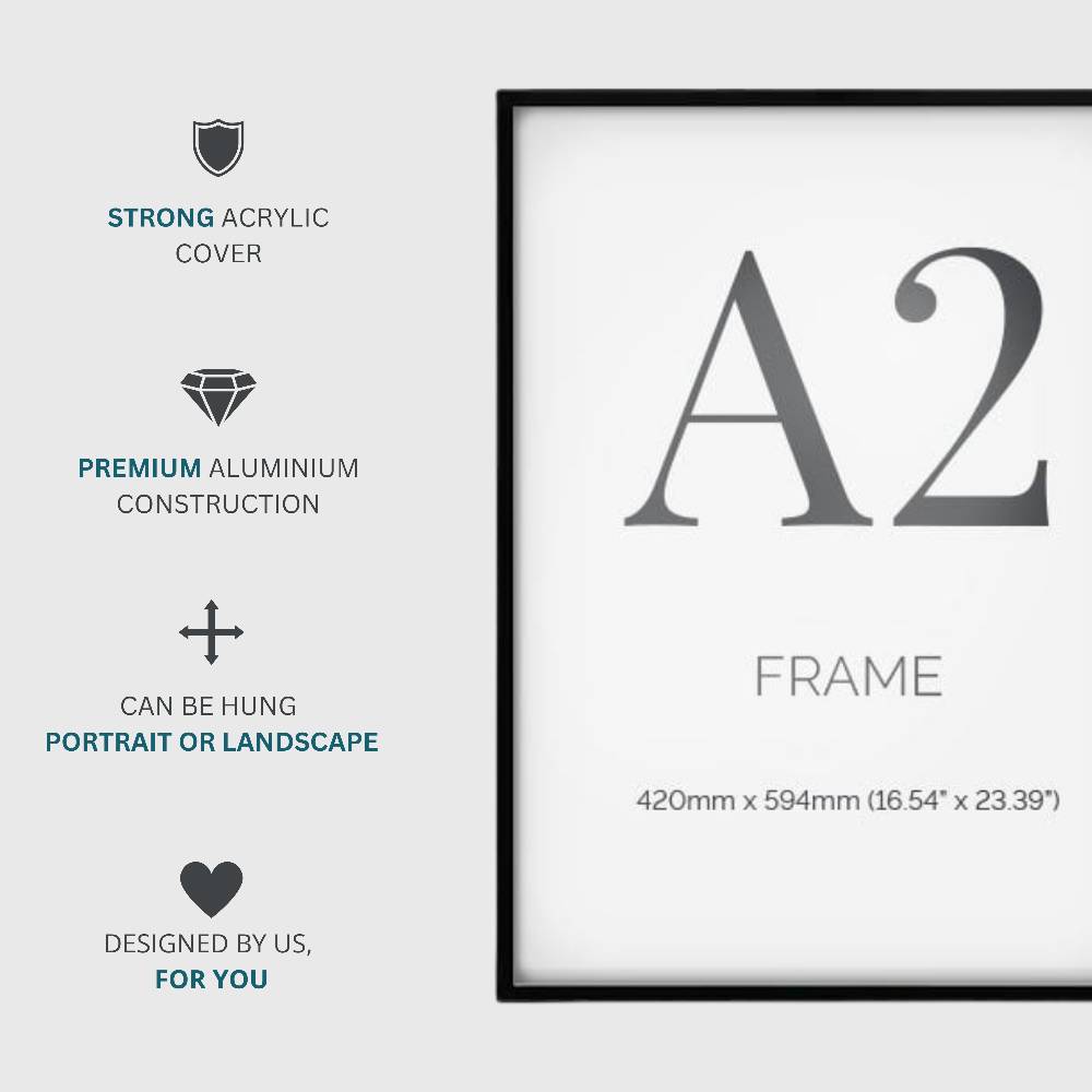 A2 Detailed Frame A2 Black Certificate Frame with Acrylic Front | The Urban Mill
