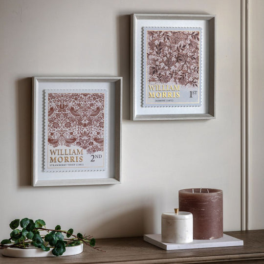 William Morris Jasmine & Strawberry Thief Wall Art Set