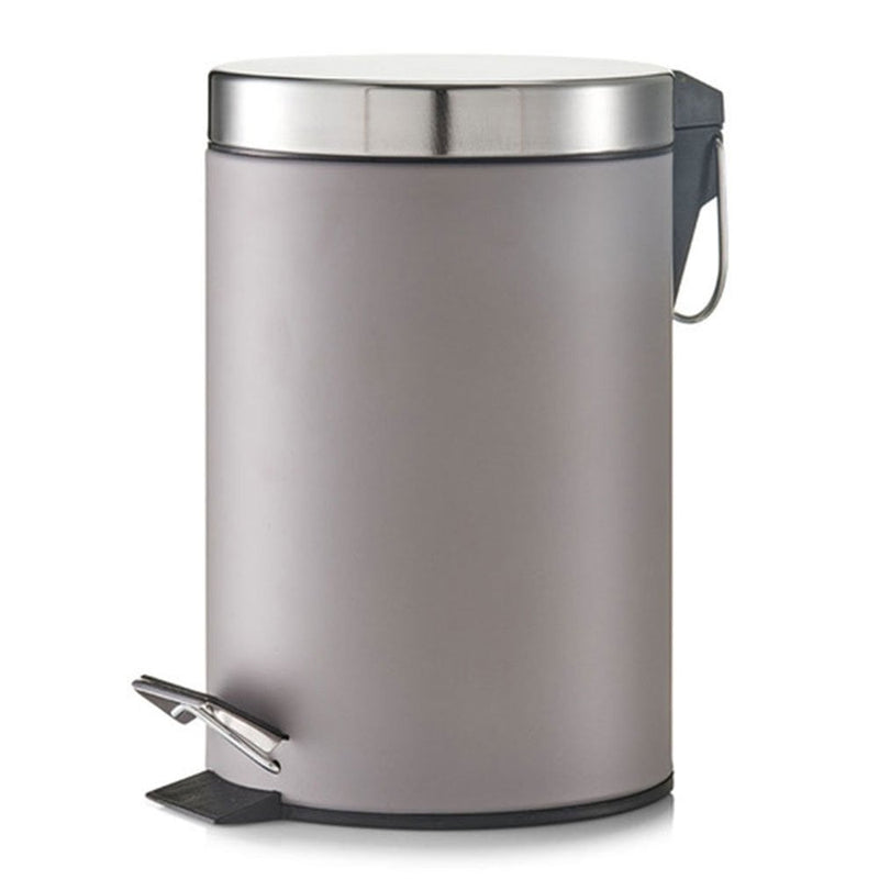3L Pedal Bin with Stainless Steel Lid - Grey