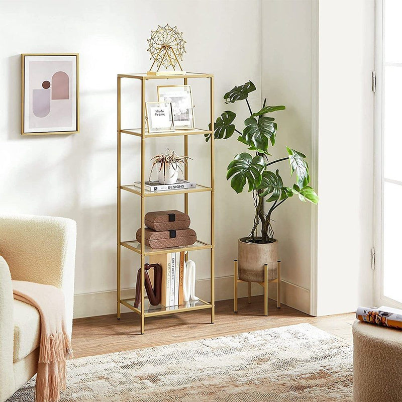 5 Tier Gold  Display Shelving Unit