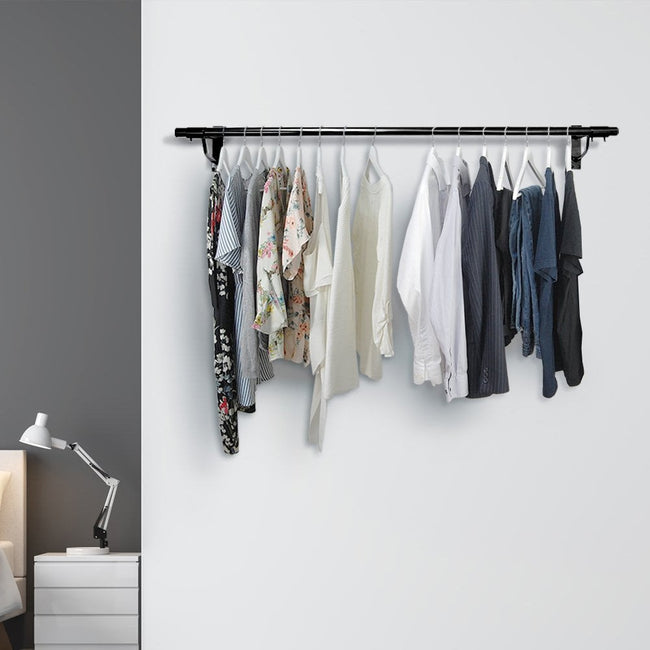 Hang Rails Black Wall Mounted Black Hanging Rail - 1220mm – The Urban Mill