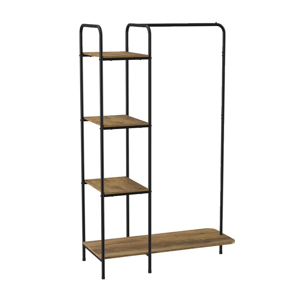 Wood and Metal Clothes Rail with Shelving – The Urban Mill