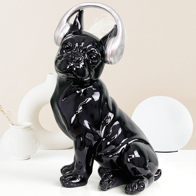 Frank the Frenchie In Headphones Ornament