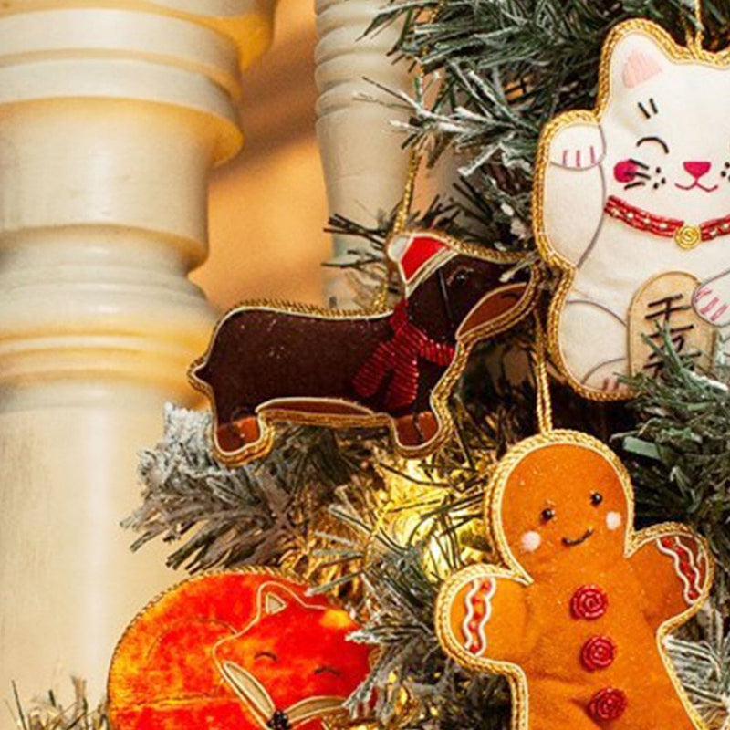 Handmade Zari Daschund Tree Decoration