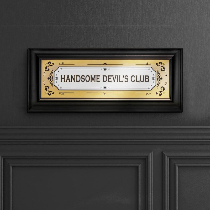 Handsome Devil's Club' Mirrored Wall Sign