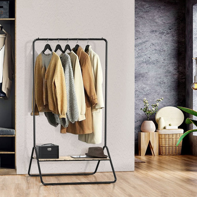 Minimalist Clothes Rail with Wooden Shelf – The Urban Mill