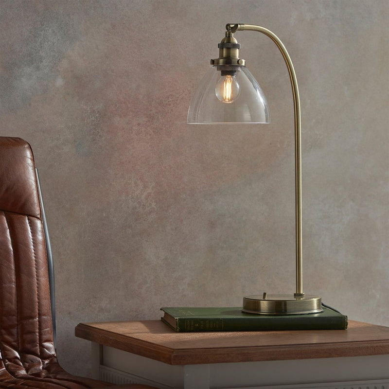 Industrial Style Desk Lamp - Brass