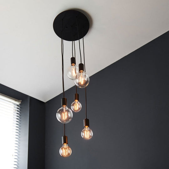 Industrial Style Hanging 6 Pendant Ceiling Light