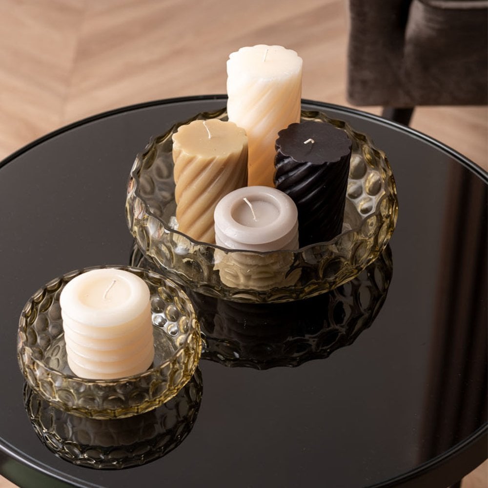 Medium Twisted Pillar Candle - Black