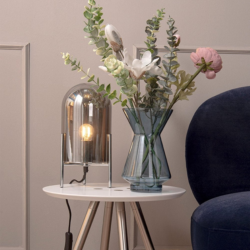 Modern Glass Bell Table Lamp - Grey