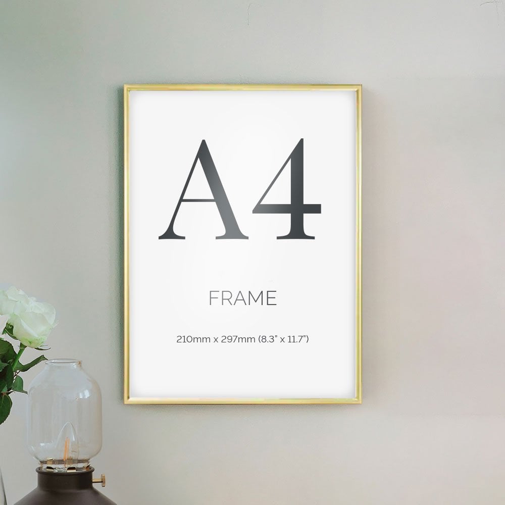 Pack of 24 A4 gold photo frames, adding a touch of elegance to prints, certificates, and artwork.
