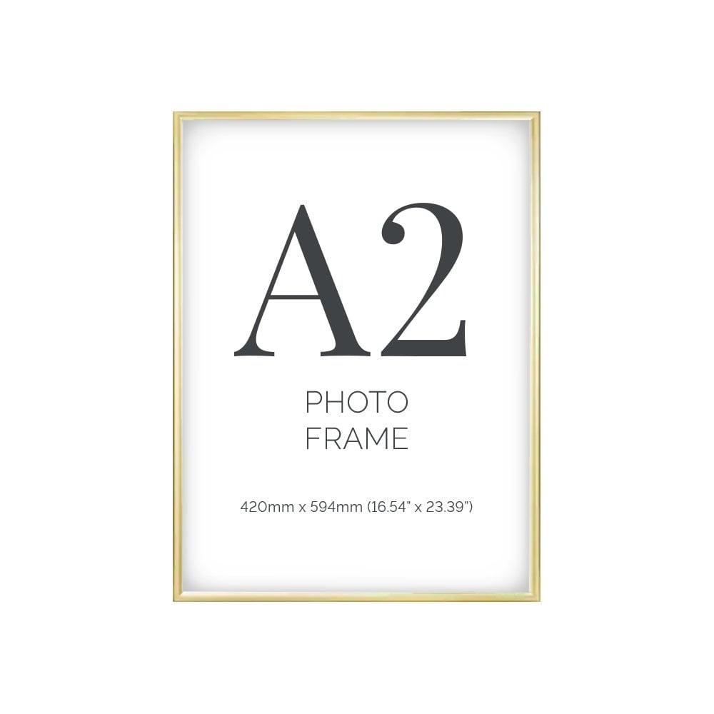Set of 6 A1 gold picture frames, ideal for enhancing home décor, offices, galleries, or exhibition spaces.
