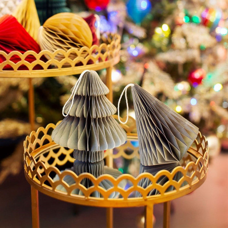 Set of 2 Tree & Diamond Paper Decorations
