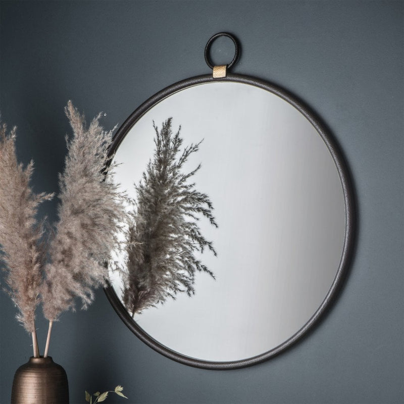 Simplistic Round Wall Mirror - Black