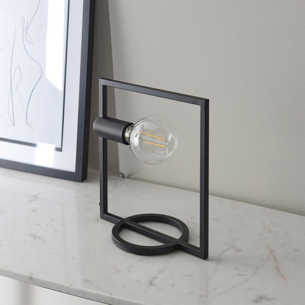 Square Table Lamp - Black