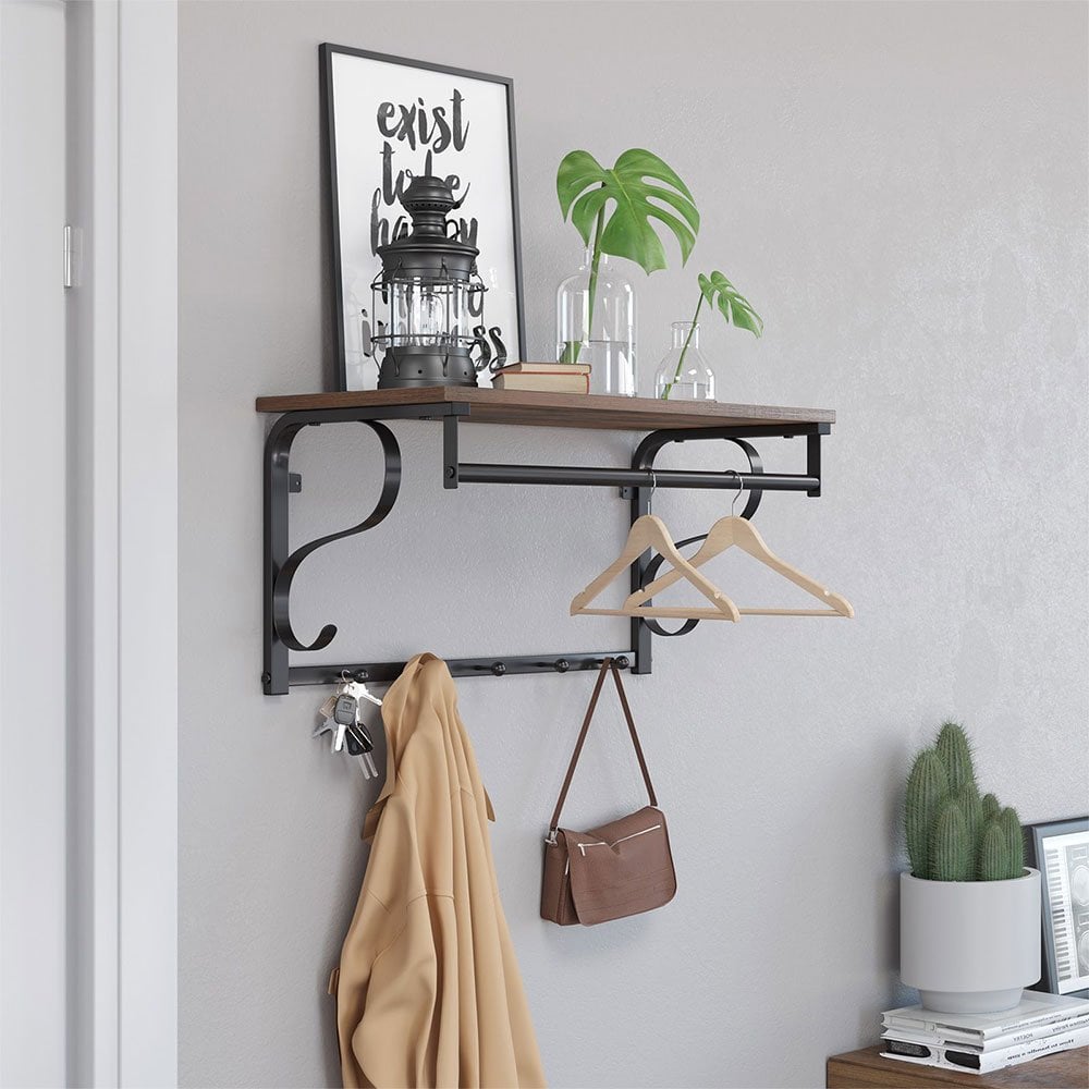 Shelf unit with hooks deals