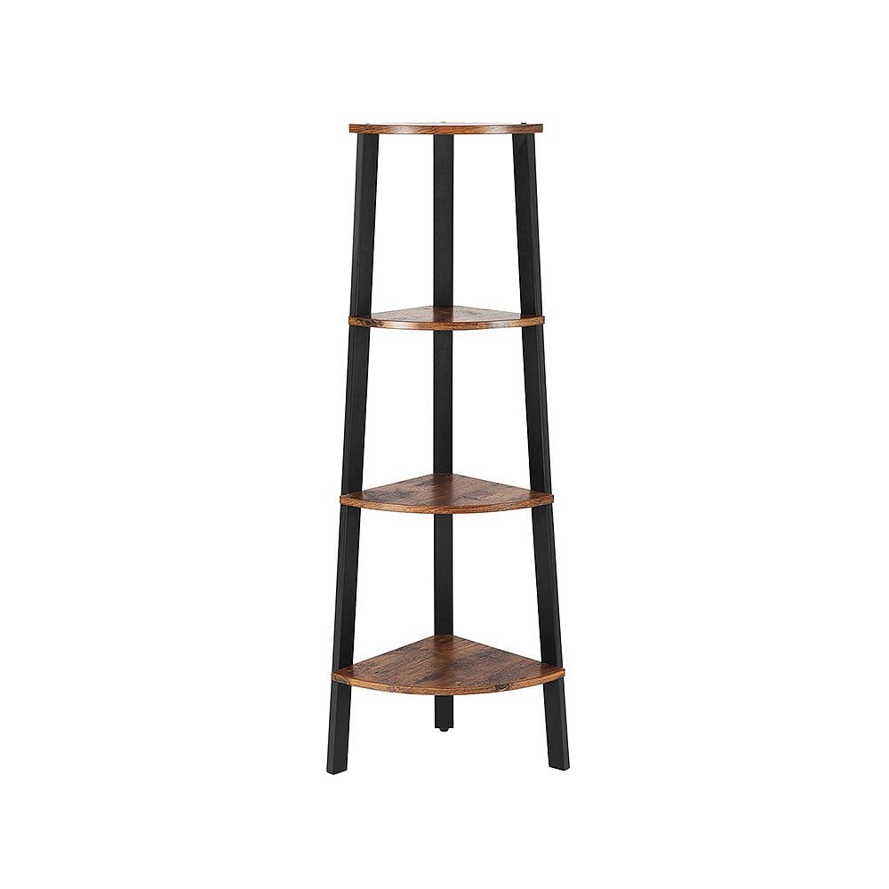 Stylish and practical vintage-inspired corner shelf unit, perfect for displaying décor, books, or plants in compact spaces.
